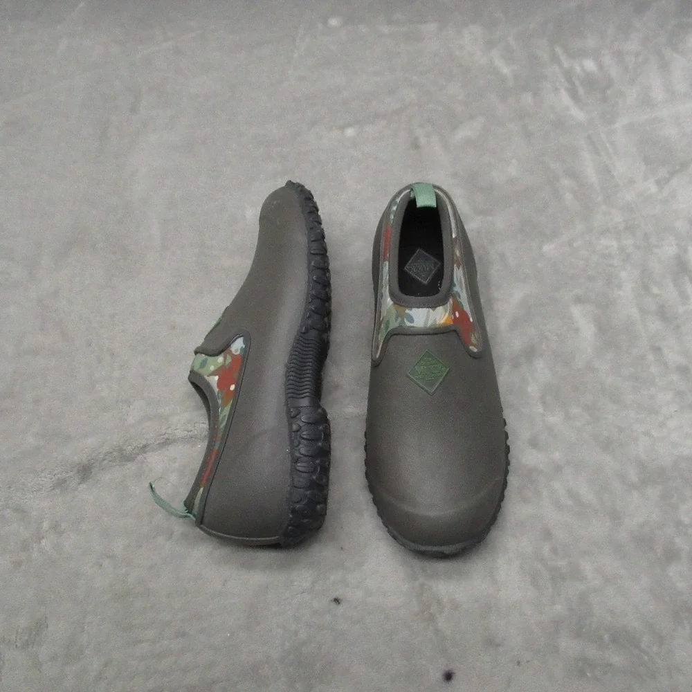 Muck Boot Garden Shoes Women 5 Gray‎ Floral Slip On Waterproof Outdoor